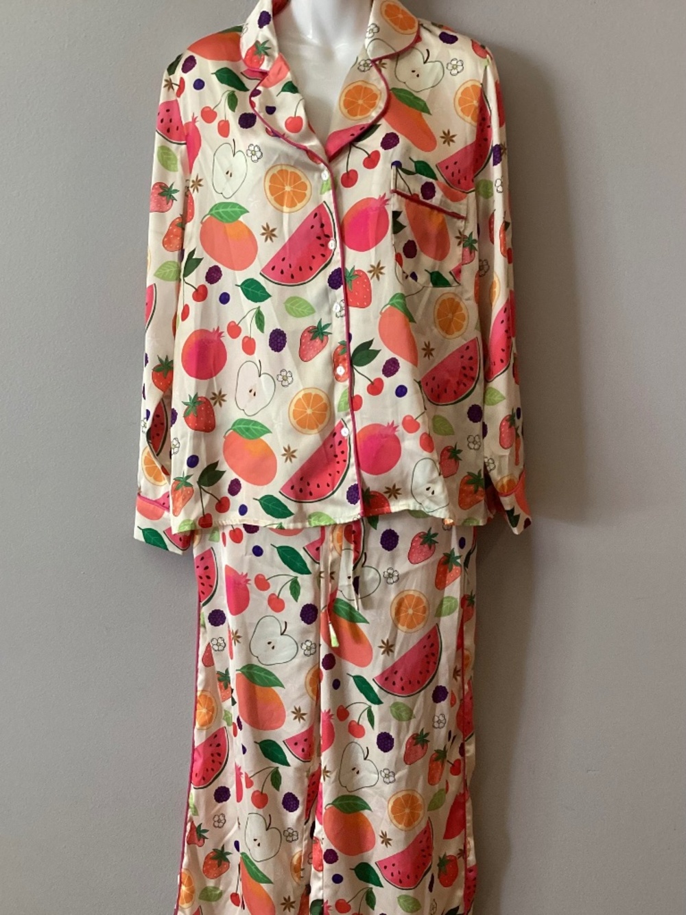 Karen Mabon Juicy Fruit Long Sleeve Pajama Set Anthropologie